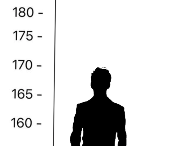 comparação de altura de 1,60 a 1,80